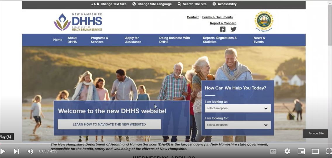 Introduction to the NEW DHHS Website video thumbnail
