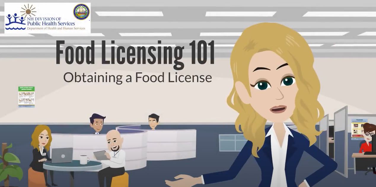 woman giving a presentation about how to obtain a food license in the State of New Hampshire