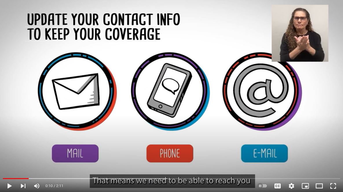 Screenshot of Medicaid Unwind ASL Video