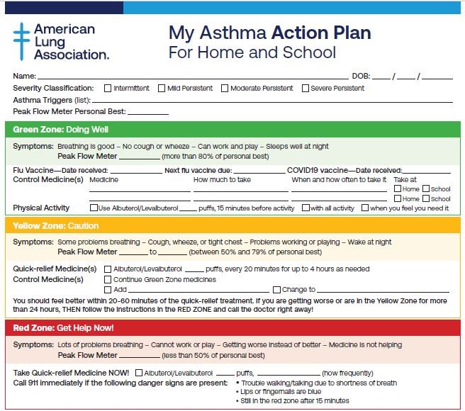 American Lung Association's Asthma Action Plan