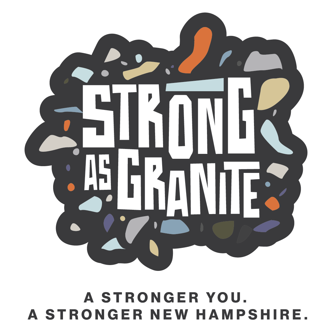 Strong as Granite cut out with black background.